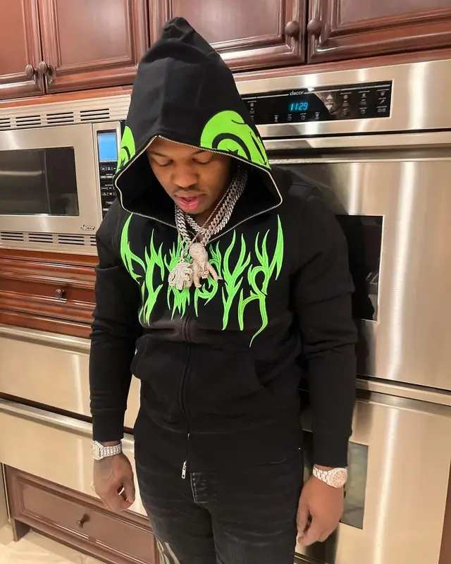 Lil Zay Osama outfit in Ecosys La, 2022