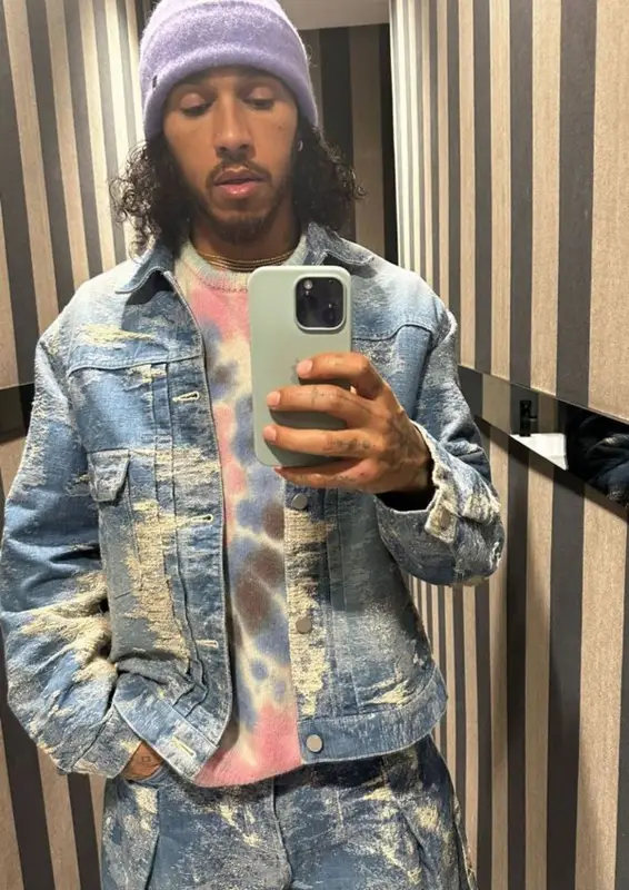 Lewis Hamilton outfit in Taakk, Harden, and Nanushka, 2022