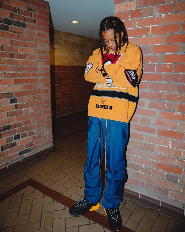 Pressa outfit in Rhude, Nike, and Nocta, 2022
