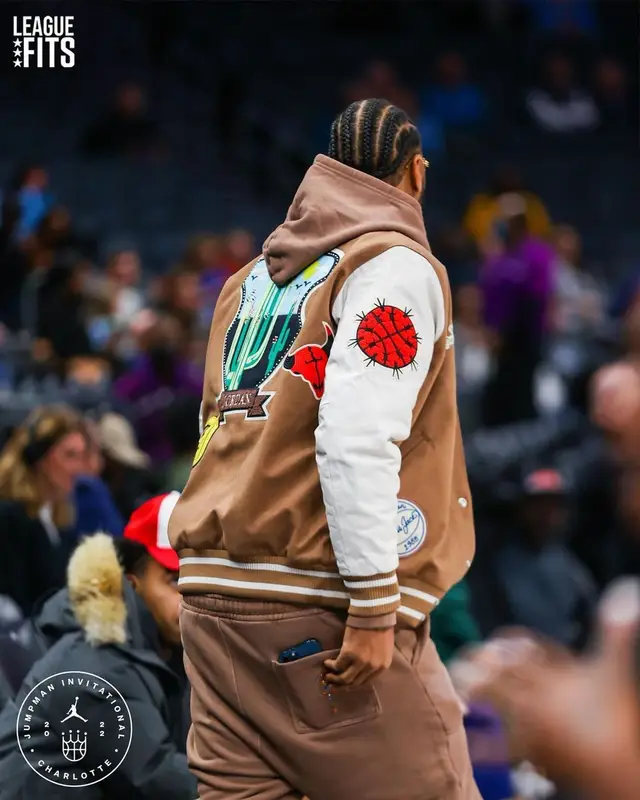 Carmelo Anthony outfit in Jordan, Nike, and Travis Scott Merch, 2022