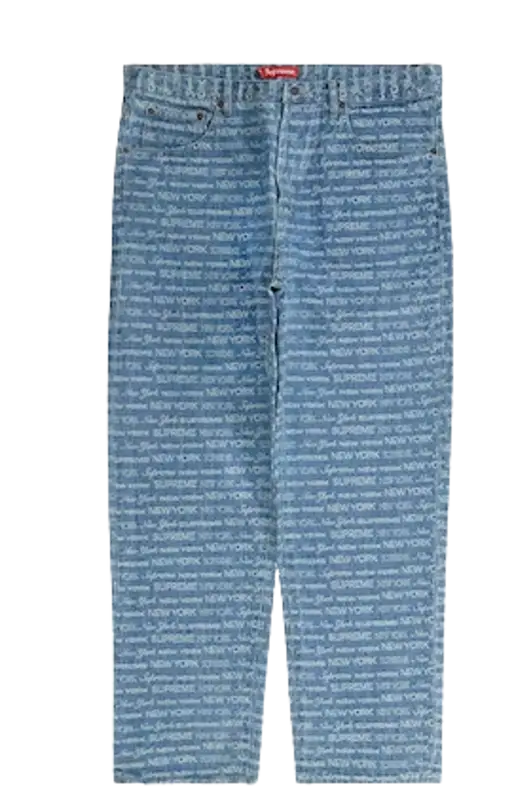 Supreme Multi Type Jacquard Regular Blue Jeans $212