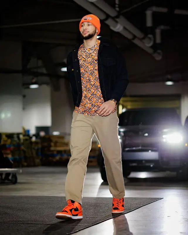 Ben Simmons outfit in Burberry, Nike, and Supreme, 2022