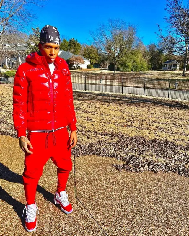 NLE Choppa outfit in Moncler, Jordan, and Nike, 2022