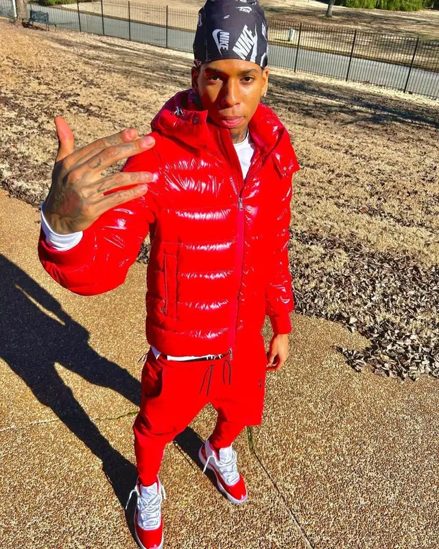 NLE Choppa outfit in Moncler, Jordan, and Nike, 2022