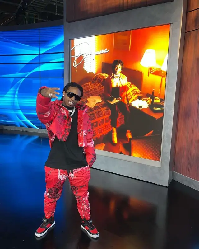 Jacquees outfit in Reebok, Celine, and Pyer Moss, 2022