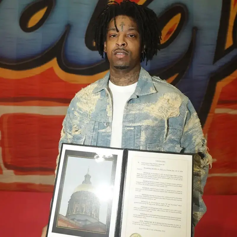 21 Savage outfit in Taakk and Nike, 2022
