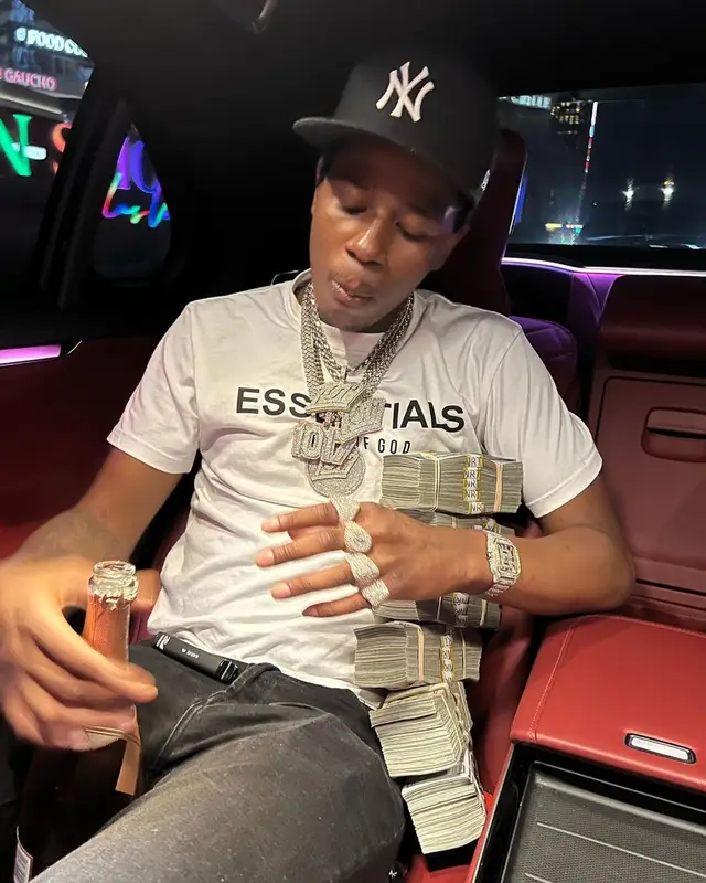 Big Scarr outfit in Amiri, Adidas, and New Era, 2022