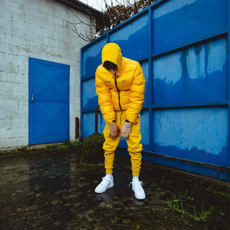 Capo Plaza outfit in Nike and Drake Merch, 2020