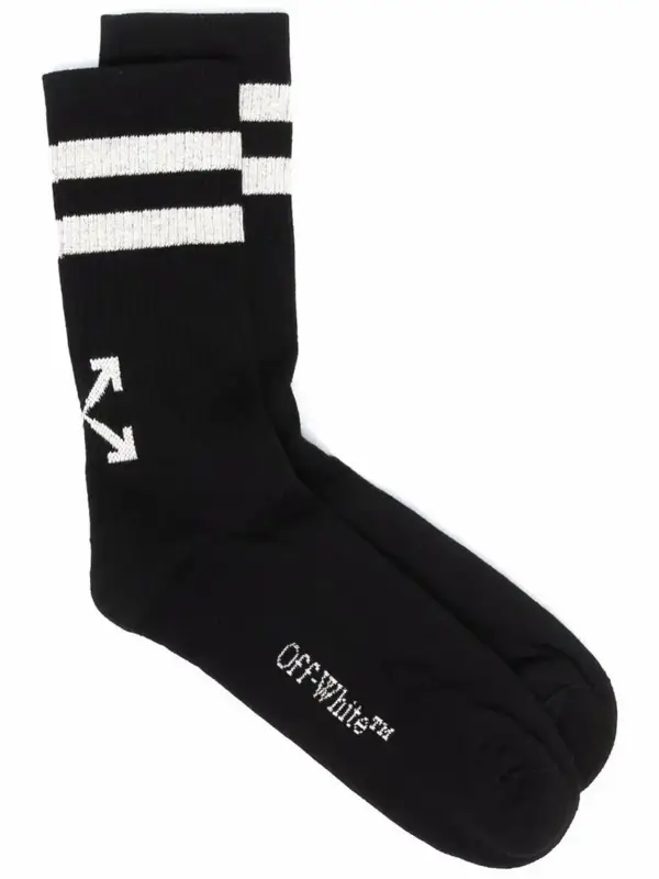 Off-White Striped Black Socks  $70