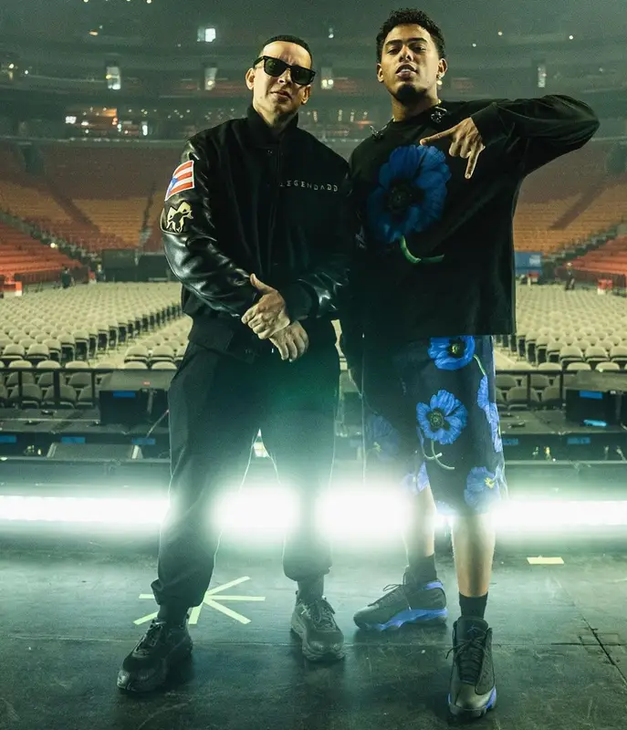 Myke Towers outfit in Kenzo and Jordan, 2022