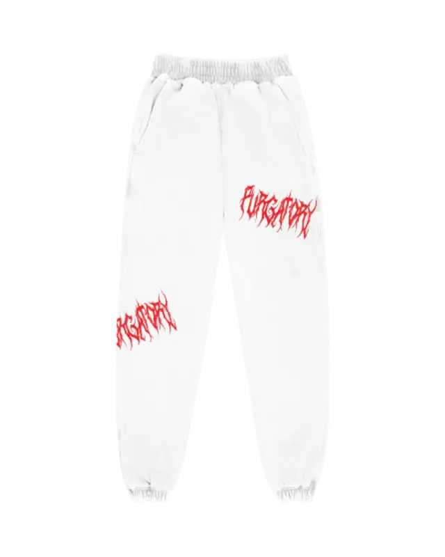 Purgatory LA Logo White Sweatpants $65