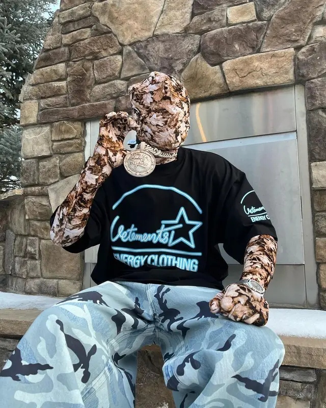 Rich The Kid outfit in Vetements and New Rock, 2022