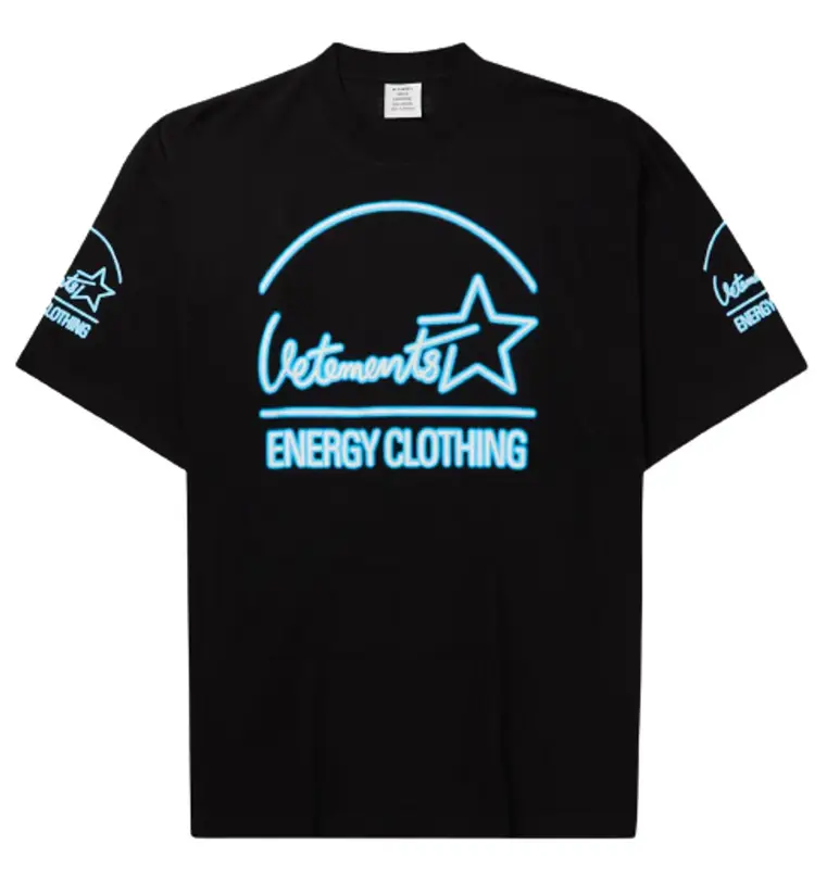 Vetements Oversized Logo-Print Cotton-Jersey Black T-Shirt $690