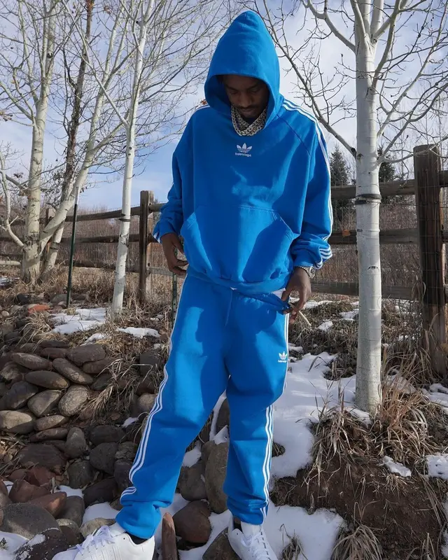 Lil Tjay outfit in Adidas and Balenciaga, 2022