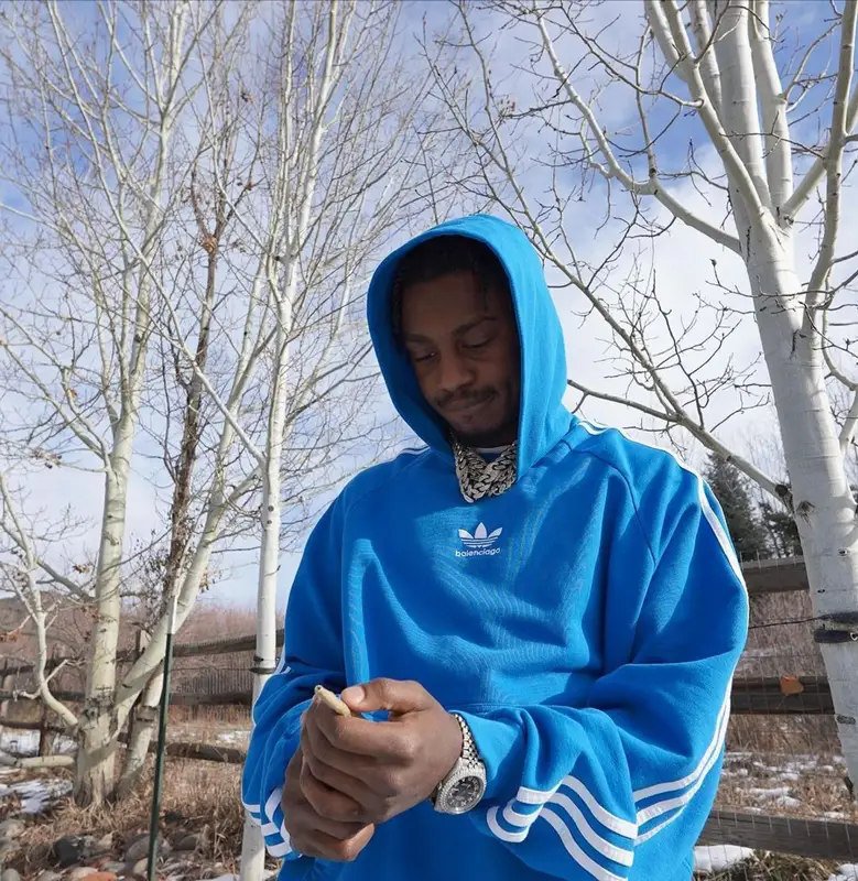 Lil Tjay outfit in Adidas and Balenciaga, 2022