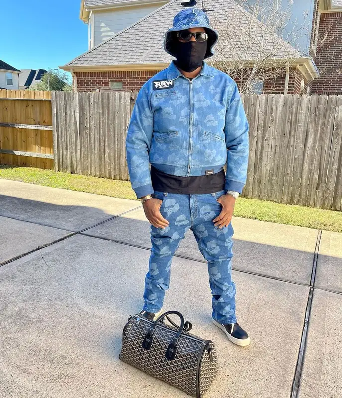 Peezy outfit in Polo Ralph Lauren, Versace, and Gallery Dept., 2022