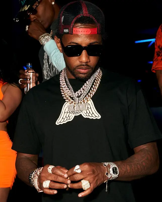 Fabolous outfit in Moncler, Von Dutch, and Palm Angels, 2022