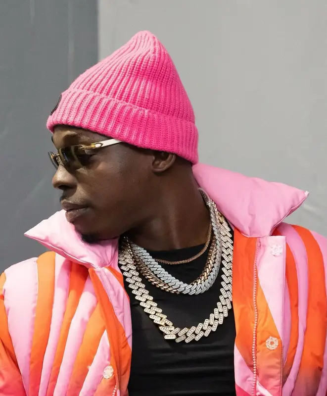 Bobby Shmurda outfit in ERL, Cartier, and Moncler, 2022