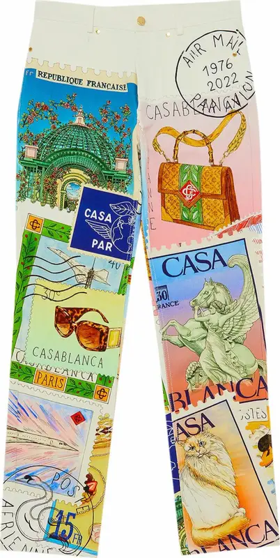 Casablanca Souvenirs De Vacances Printed Straight Leg Jeans $890