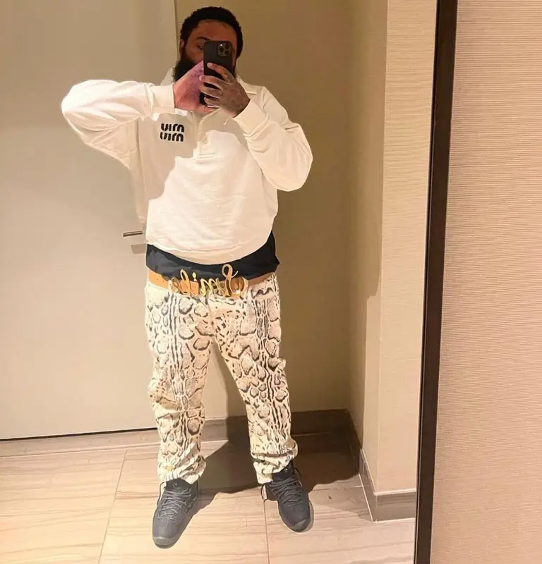 ASAP Bari outfit in Miu Miu, Martine Rose, and Loewe, 2022