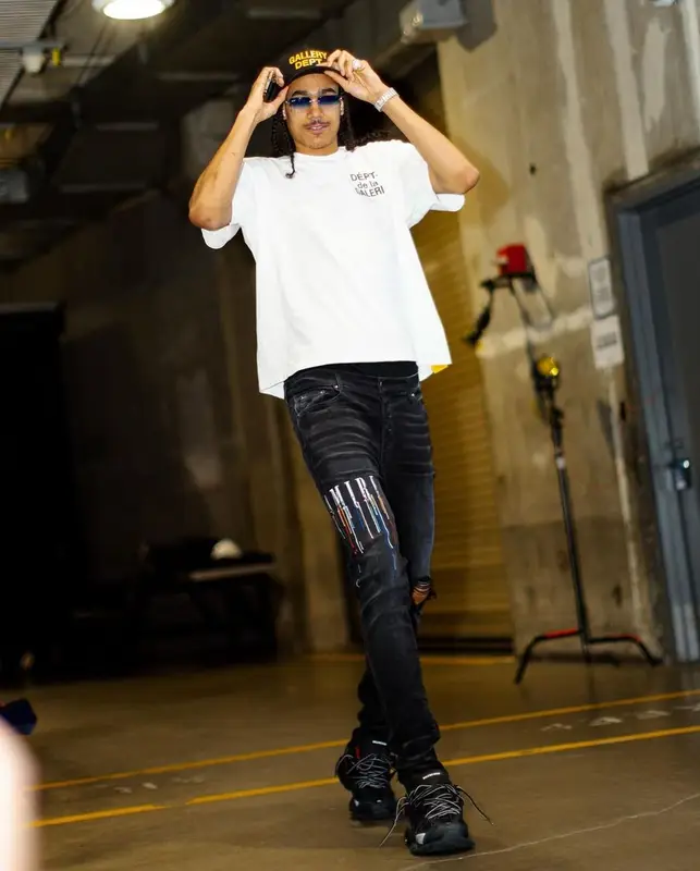 Dalano Banton outfit in Amiri, Cartier, and Gallery Dept., 2022