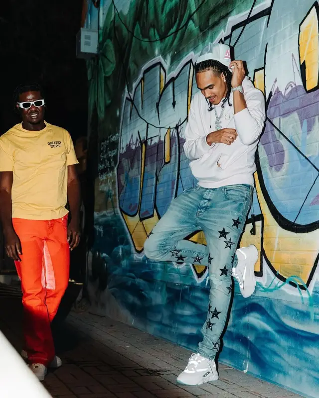 Dalano Banton outfit in Dior and Amiri, 2022