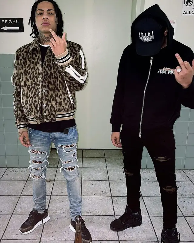 Kay Flock outfit in Amiri and Louis Vuitton, 2022