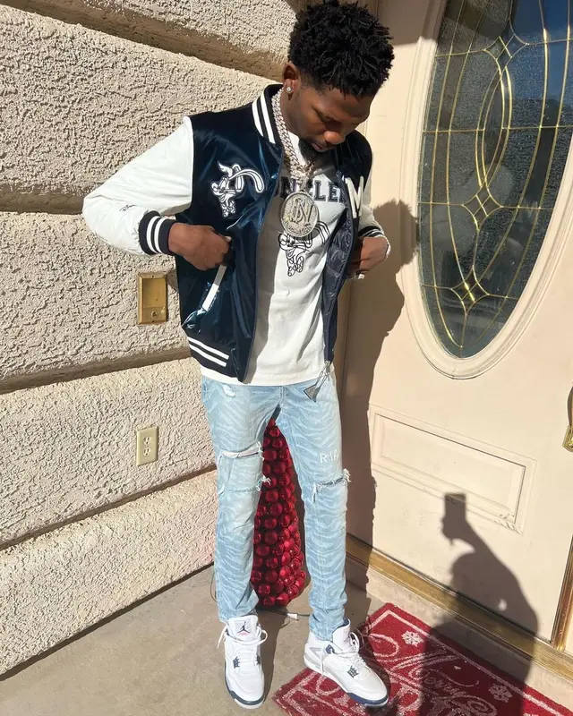 BlocBoy JB outfit in Moncler, Rta, and Jordan, 2022