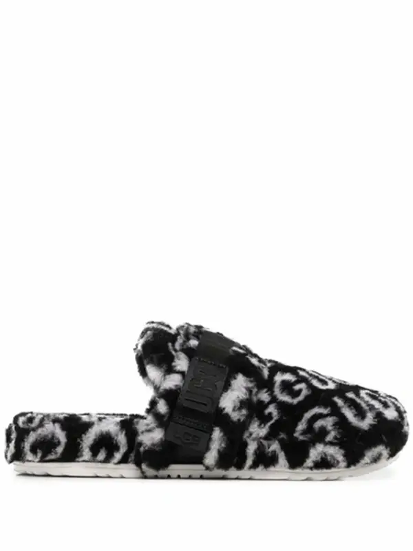 Ugg Fluff It Pop Black Slippers  $116