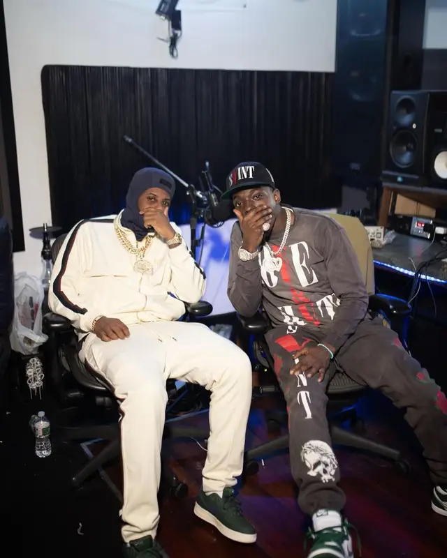 Bobby Shmurda outfit in Nike, Vlone, and Saint Michael, 2022