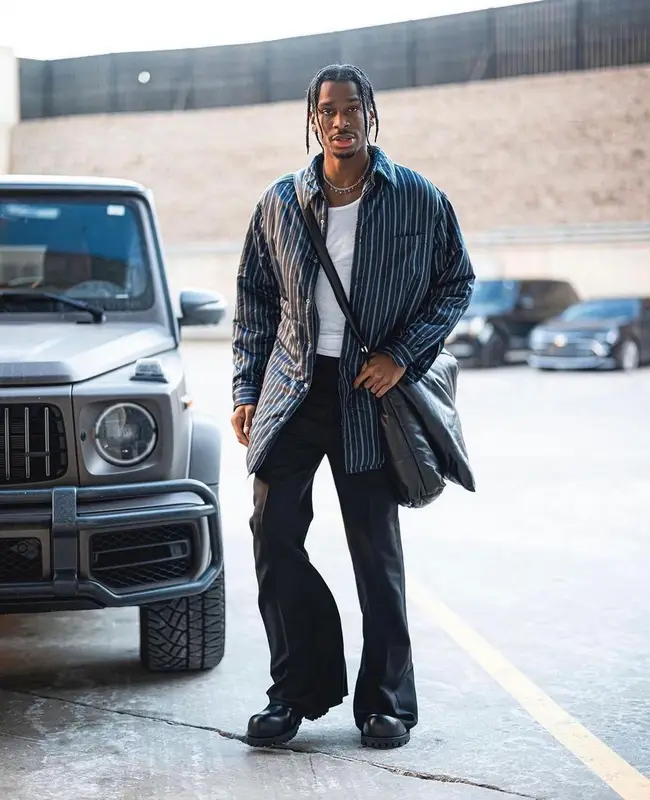 Shai outfit in Maison Margiela, Balenciaga, and Rick Owens, 2022