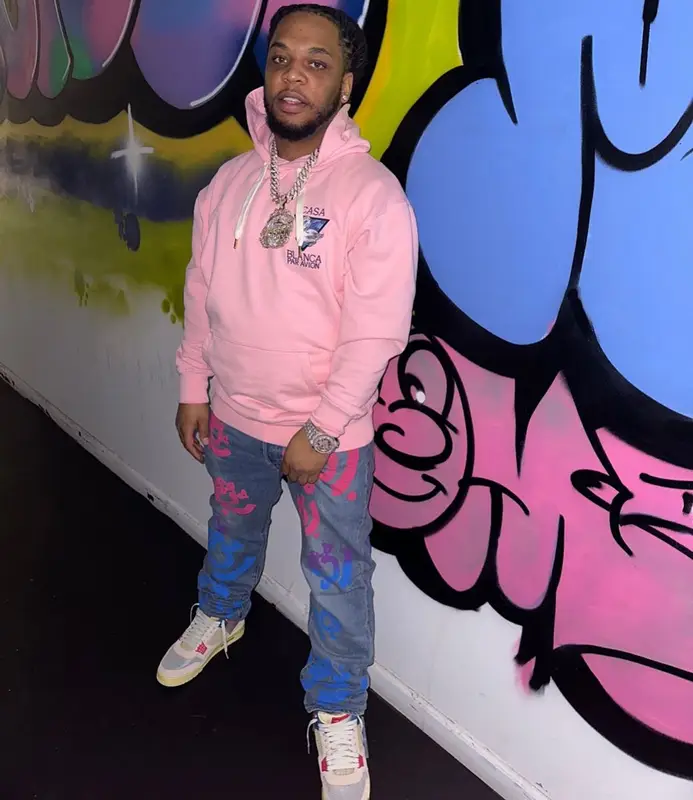 Don Q outfit in Casablanca, Denim Tears, and Bstroy, 2022