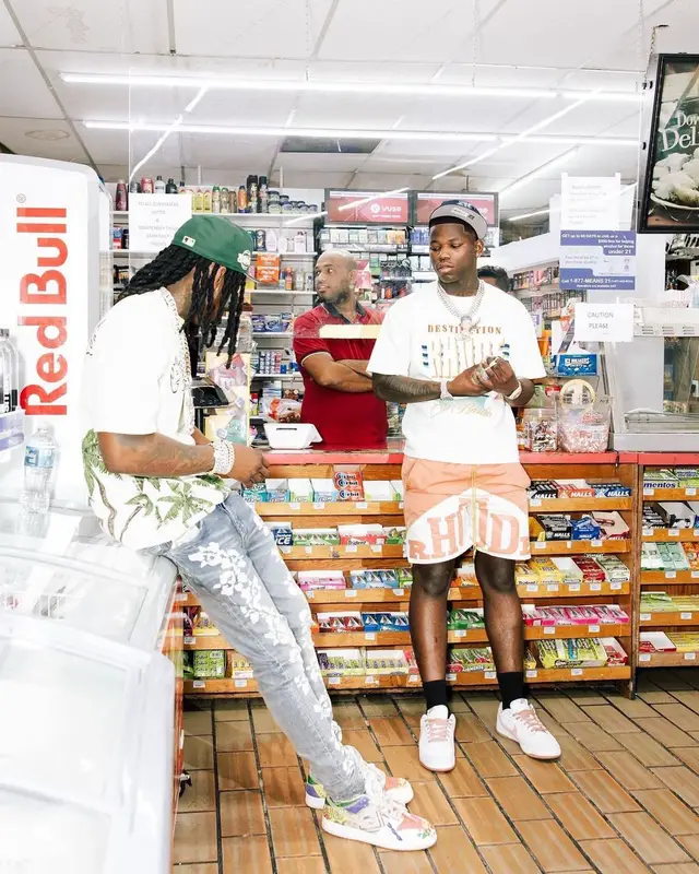Polo G outfit in Palm Angels, Amiri, and Nike, 2023