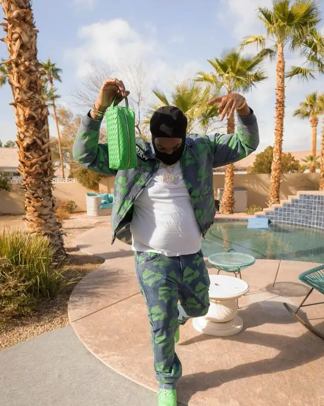 Peezy outfit in Polo Ralph Lauren, Bottega Veneta, and Apple, 2023