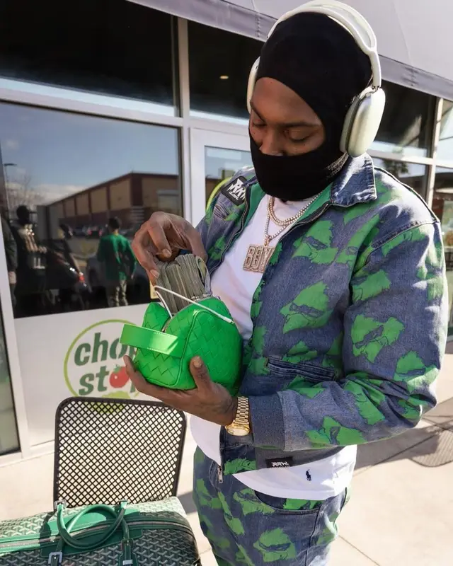 Peezy outfit in Polo Ralph Lauren, Bottega Veneta, and Apple, 2023