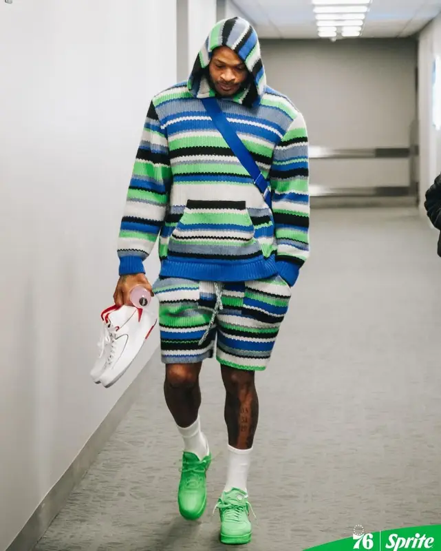 PJ Tucker outfit in The Elder Statesman, Nike, and Off-White, 2023