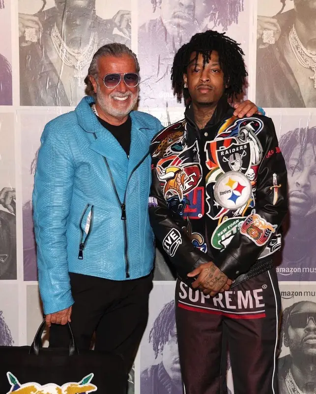 21 Savage outfit in Jeff Hamilton, Jordan, and Supreme, 2023