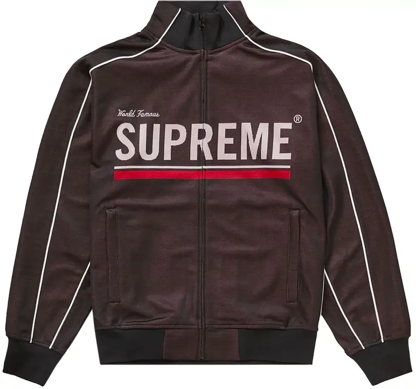 Supreme World Famous Jacquard Black Track Jacket $188
