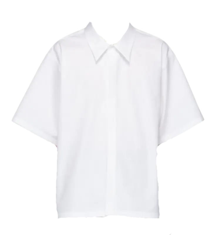 Maison Margiela White Heavy Poplin Short Sleeve Shirt $710