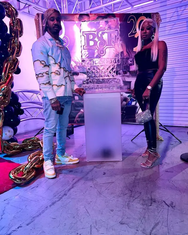 Benny The Butcher outfit in Amiri, Louis Vuitton, and Gucci, 2023
