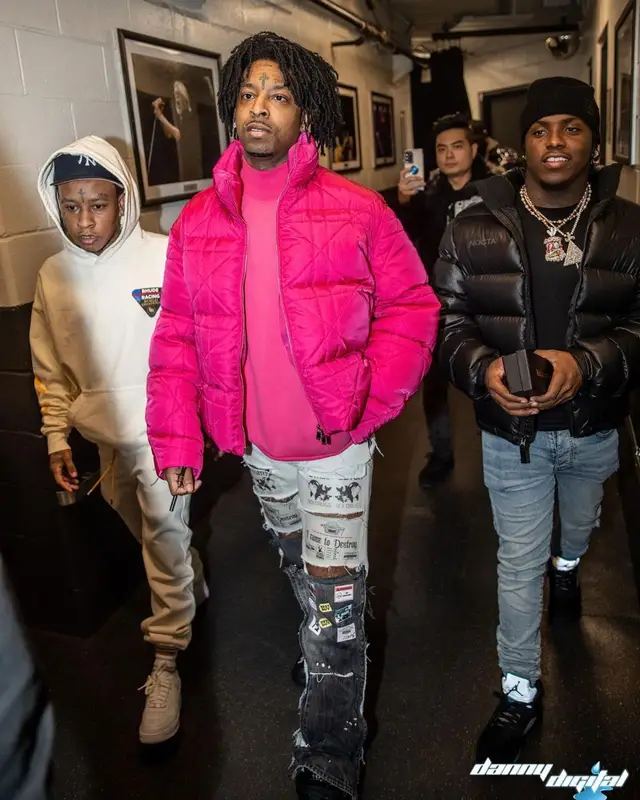 21 Savage outfit in Dior, coucou bebe75018, and ERL, 2023