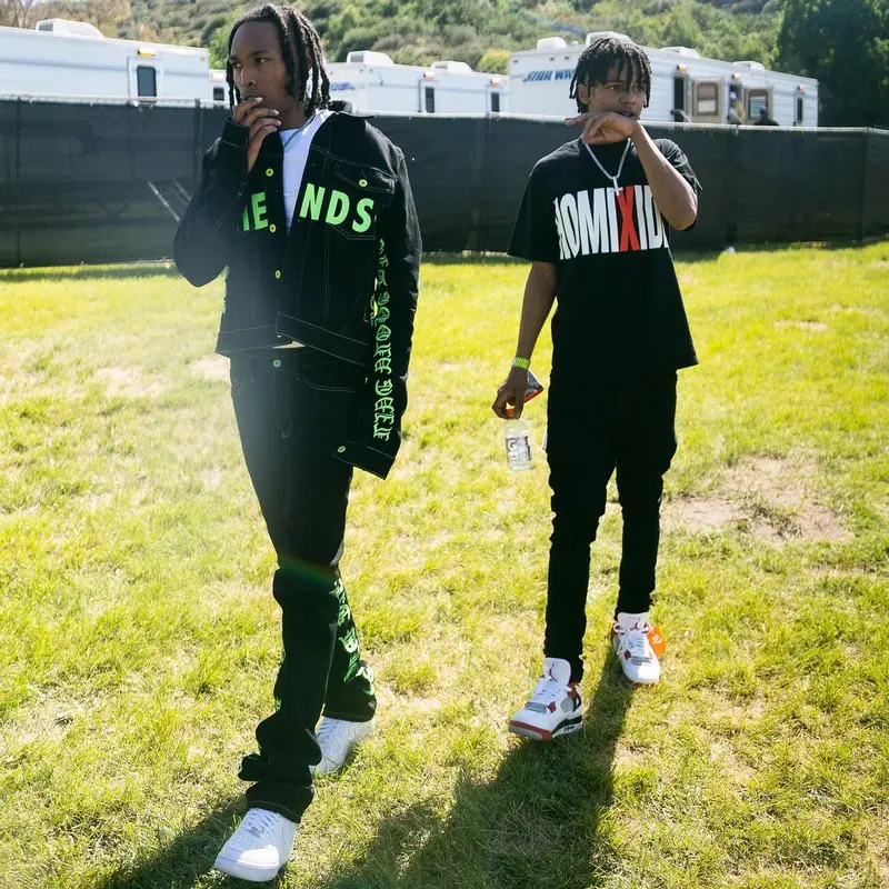 Homixide Meechie outfit in Vlone and Nike, 2022