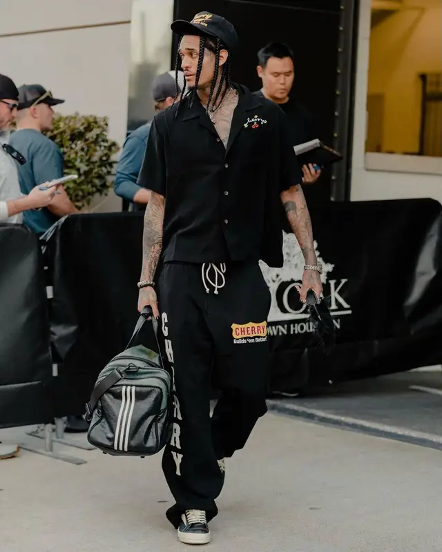 Jordan Clarkson outfit in Adidas, Cherry, and Balenciaga, 2023