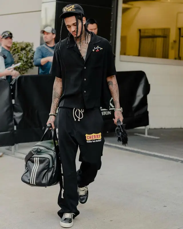 Jordan Clarkson outfit in Adidas, Cherry, and Balenciaga, 2023