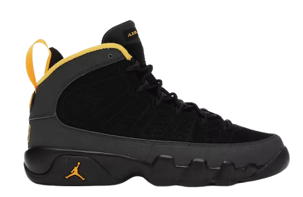 Jordan Air Jordan 9 Retro Dark Charcoal University Gold Sneakers $249