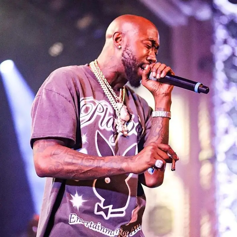 Freddie Gibbs outfit in Playboy and Culture Kings, 2023