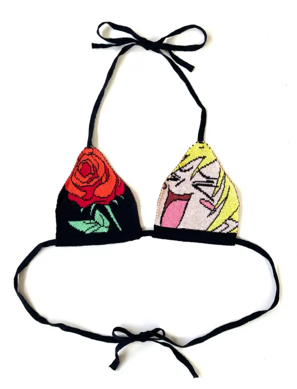1XBlue Ssense Exclusive Multicolor Anime Bikini Top $50