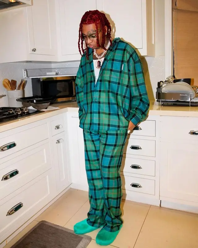 Lil Gotit outfit in Marni and Cartier, 2023
