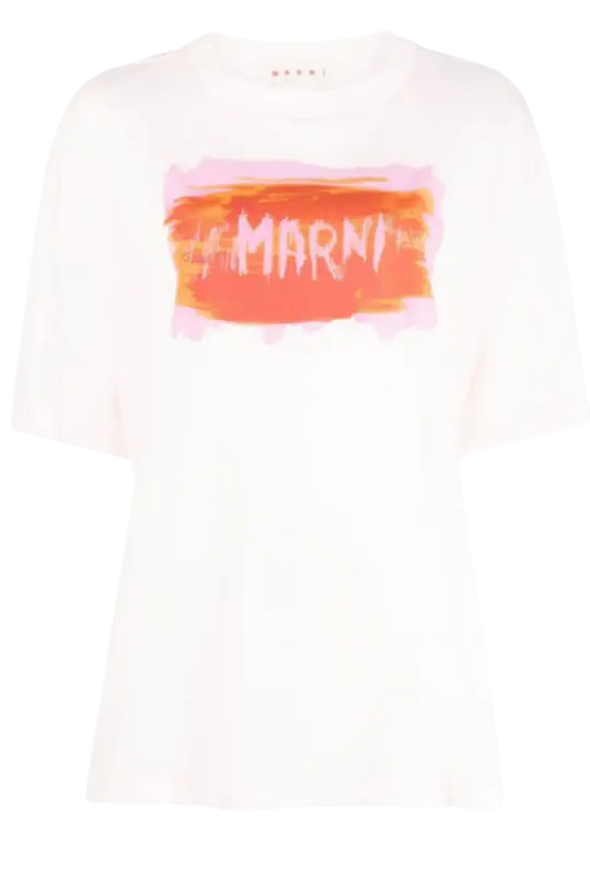 Marni Logo Print Pink Short Sleeve T-Shirt $355