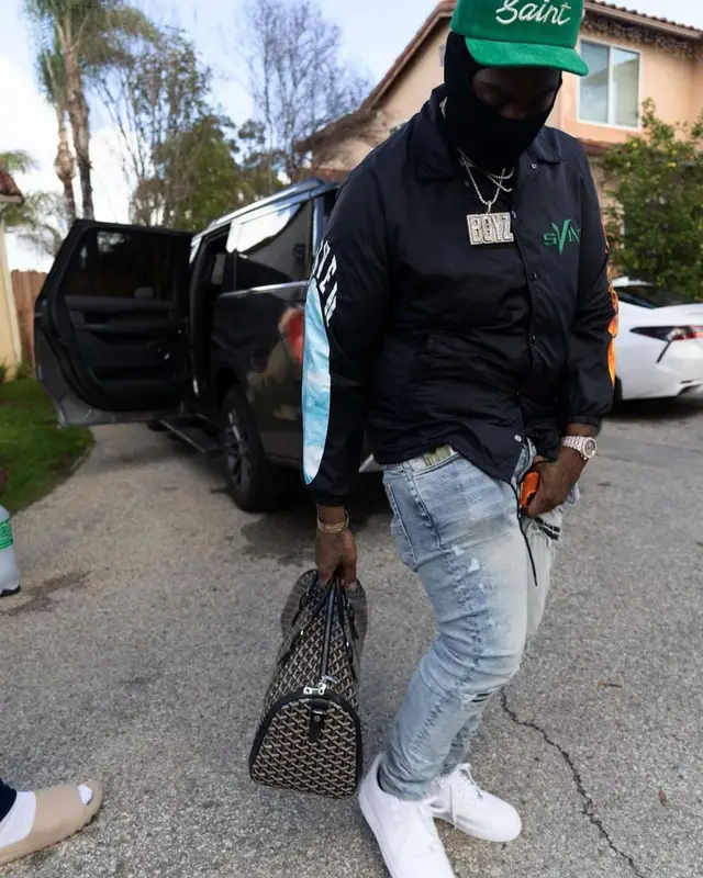 Peezy outfit in Vlone, Amiri, and Nike, 2023